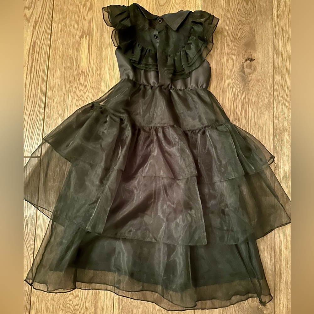 Girls's Black Ruffle Dress